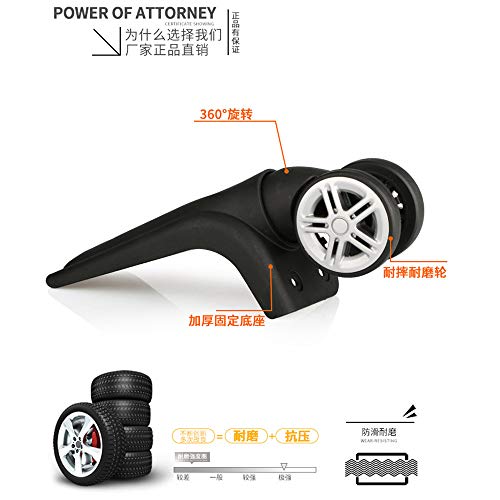 Black 3 Inch Plastic & Polyurethane Mute Connected Spinner Wheels for Luggage, Compatible with Passenger Car & SUV3