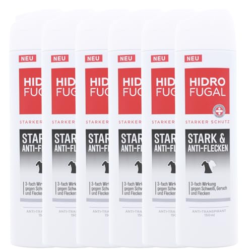 6x Hidrofugal Stark & Anti Flecken Deo Antitranspirant 3-Fach Wirkung je 150ml