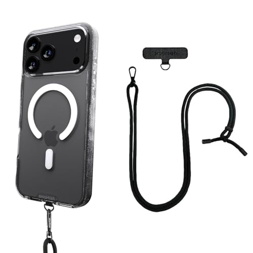 Image of Smartish iPhone 17 Pro Max MagSafe Clear Case + Crossbody Lanyard Strap - Magnetic Slim Case - Anti-Yellow Thin Grip Cover + Detachable Shoulder Neck Strap for Apple iPhone 17 Pro Max- Clearly Clear
