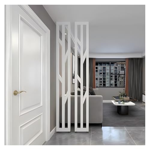 Biombo de metal moderno con patas ajustables, color blanco y negro, 225 cm