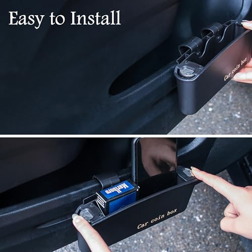 Image of Multifunctional Car Coin Holder Car Door Slot Organizer Storage Box Universal Car Side Pocket Organizer