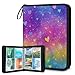 Kuquteed Rainbow Heart Trading Card Binder 4 Pocket 400 Cards Holder Collector Album with 50 Removable Sleeves Toys Gifts for Boys Girls Colored Love Sports Game Cards