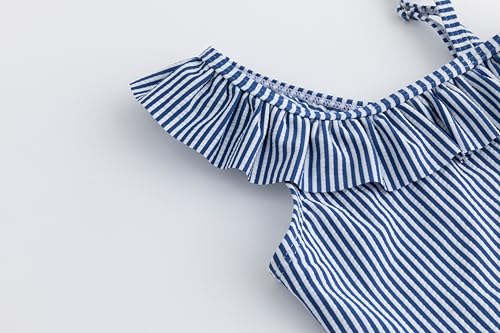 Image of LIZENS Girls Two Piece Swimwear Ruffle Trim 2-12Years Flounce Striped Beach Bathing Suit