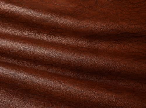 LUXEZA Poly Fabric Upholstery Premium Rexine Fabric for | Sofa | Car Seat Cover | Office, Dining Chair and Furniture Repair | Waterproof Soft Artificial Leather Sheet (Texture Brown -03, Half Meter)