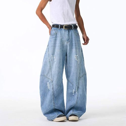 Men's Jeans Relaxed Fit Fashion Baggy Y2k Ripped Denim Pants Casual Wide Leg Cargo Trousers 90s Streetwear Sweatpant2