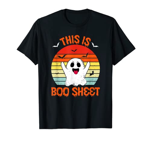 This Is Boo Sheet Ghost Halloween costume retro homem mulher t-shirt