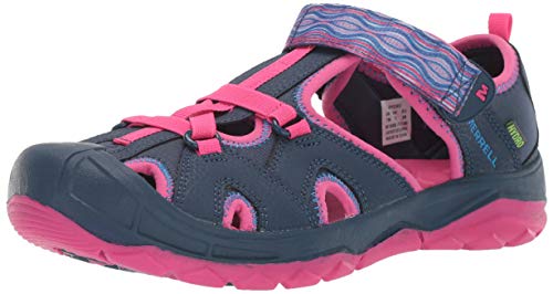 Merrell Girls' Hydro Sandal navy/pink 7 Medium US Big Kid