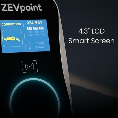 Image of 7.5 kW Duos EV Charger | OCPP - Home Toggle Switch | 5m TPU Cable | Display Screen | CE, TUV & UL Certified | Adjustable Current | App, BT, RFID, OTA Updates, | Advanced Safety