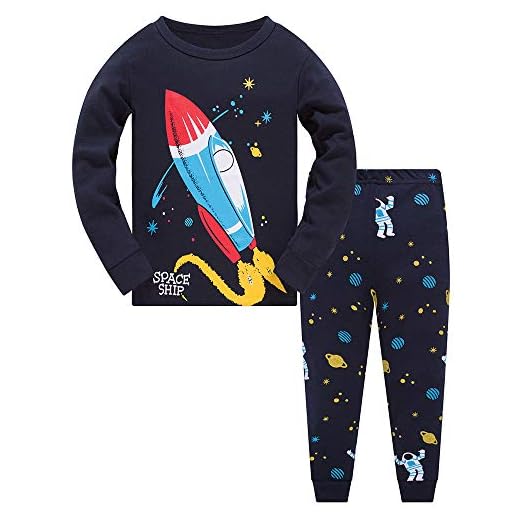 Pijamas Niño Cohete Astronauta Tiburón Animales Algodon Ropa a Juego Conjunto Edad 11-12 Años