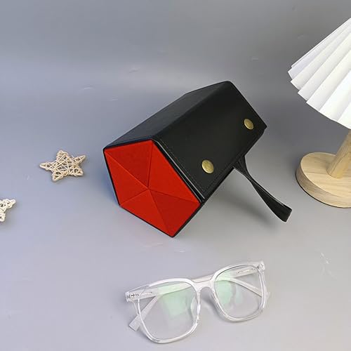 Image of Longjet Glasses Case Travel Sunglasses Organizer Leather Eyeglasses Storage Box Multiple Slots Hanging Eyewear Holder