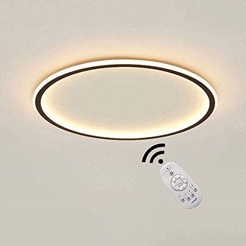 BEHWU Plafonniers LED Lampe Ronde Lampe de Salon Moderne Anneau Lampe de Plafond Design Métal Acrylique Éclairage Chambre Cuisine Salle à Manger Lumières Dimmable 3000K-6000K Φ60CM 45W Cover