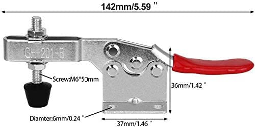ZKSMNB Kniehebelspanner Schnellspanner, 4Pcs Toggle Clamp GH-201-B, 90kg Fassungsvermögen, Geeignet für Schleifwerkzeugbau, Holz- und Metallverarbeitung