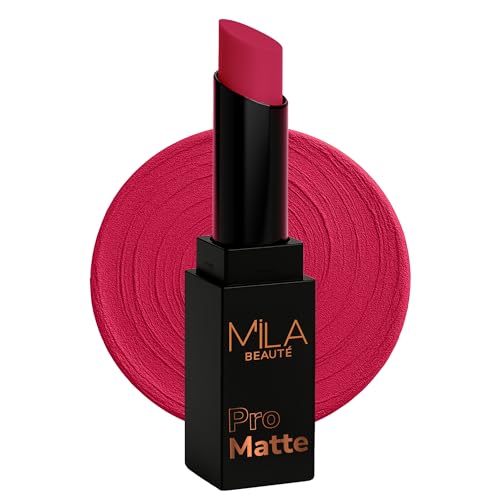 Image of Mila Beaute Pro Matte Lipstick | Highly Pigmented & Long lasting | Semi Matte Finish | Light Weight Lipstick | Single Swipe Application | Luxurious Lip Color | Shade - (Gangubai, 4.2g)