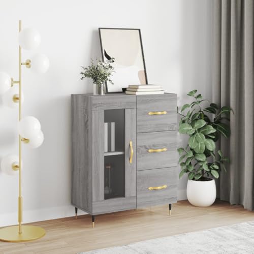 Xichuzi Aparador de Madera de ingeniería Gris Sonoma 69,5x34x90 cm, Aparadores para Salon, Aparador Entrada Recibidor, Aparador Cocina, Vitrinas para Salon, Muebles Auxiliares 828026