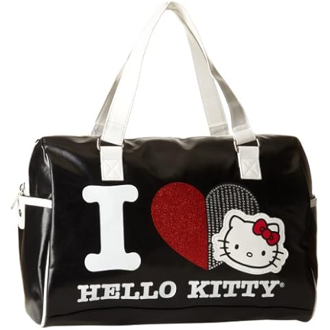 FAB Starpoint Big Girls' Hello I Love Kitty Satchel, Black/White, One Size Cover