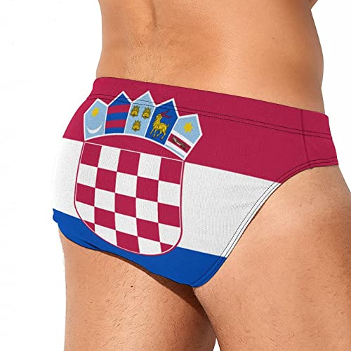 Croatian Flag Men's Swimming Trunks,Beach Shorts Stretch Swimsuit Quick Dry2