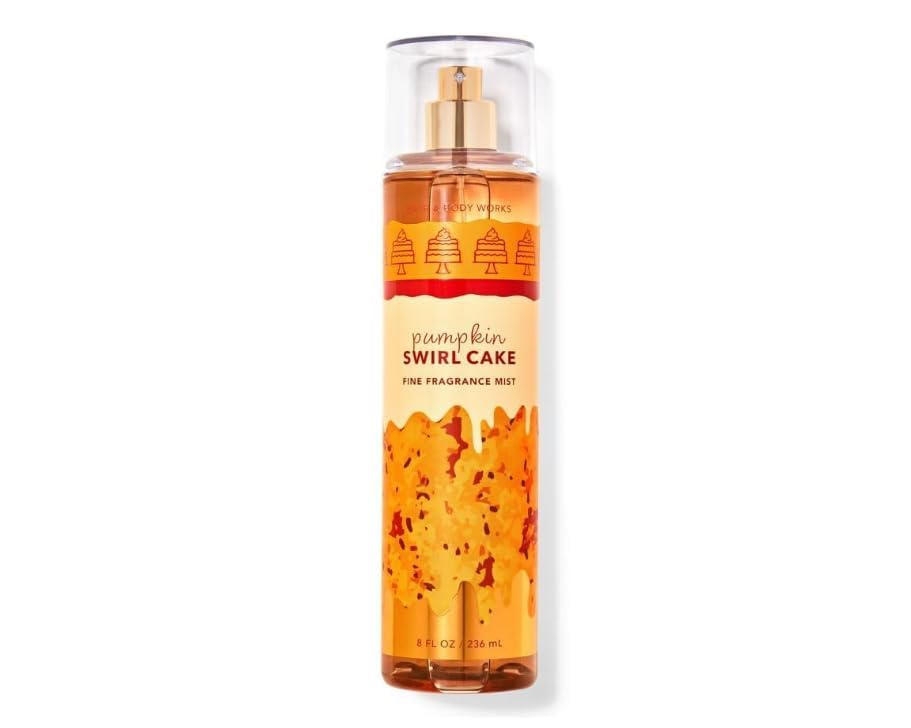 Bath and Body Fine Fragrance Mist PUMPKIN SWIRL CAKE 8oz Body Spray Mist Bottle