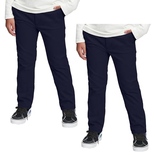 Galaxy by Harvic Boy's 2-Pack Super Stretch Slim Fit Chino Pants (Size 4-20)
