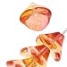 Czech Glass Beads Three Petal Flower 12mm 2-Tone Fuchsia/Lemon (12)