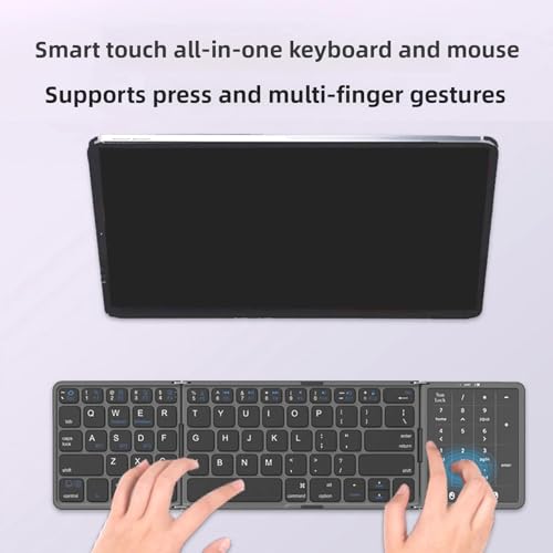 Clavier Bluetooth pliable avec pavé tactile gris à 3 connexions USB-C - 6