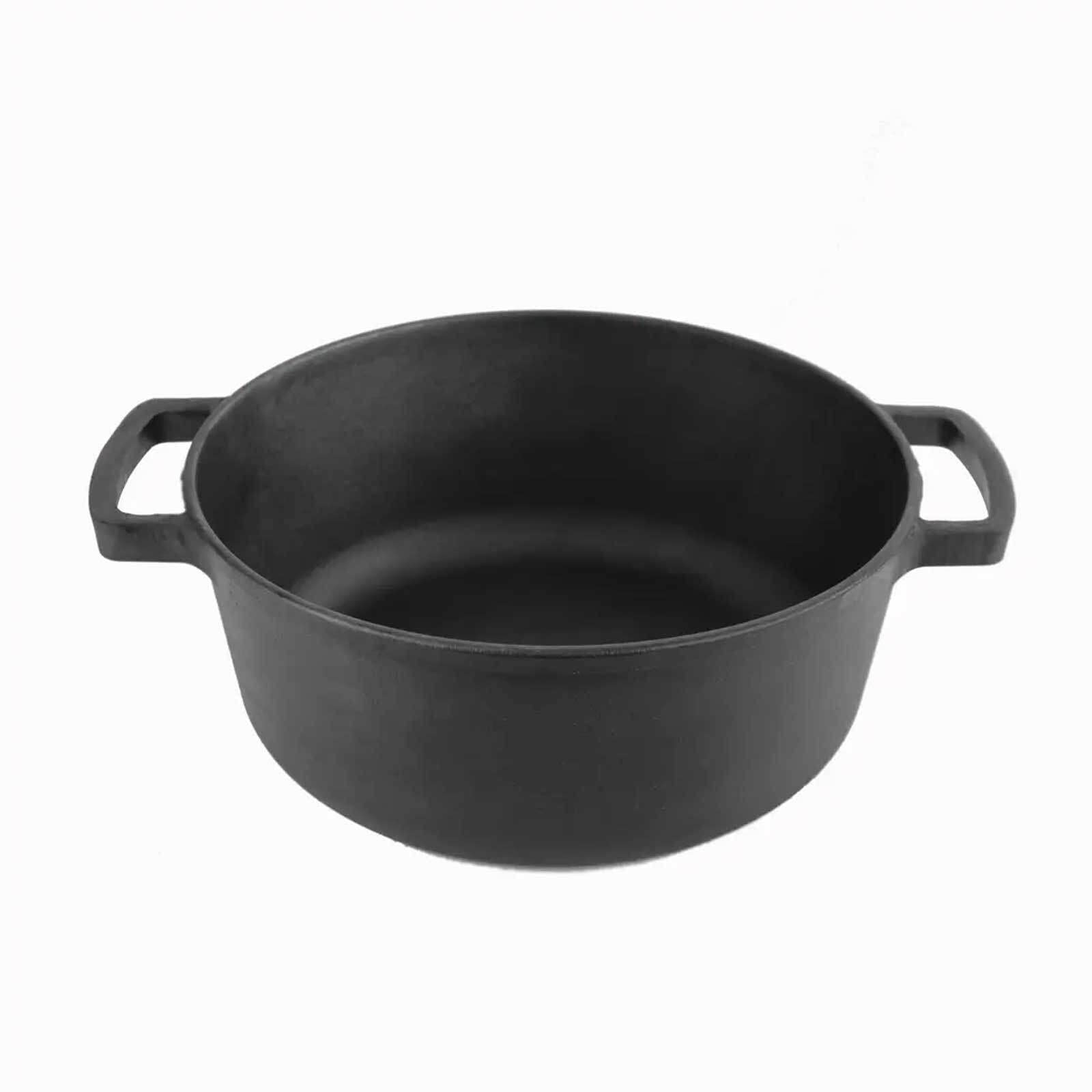 Gusseisen Topf 6L - Gusseisentopf Ø 28cm Brotbacken, Kochtopf mit Deckel aus Gusseisen, Brotbackform geeignet für Gasgrill, Backofen, Feuerstelle und alle Herdarten inkl. Induktion