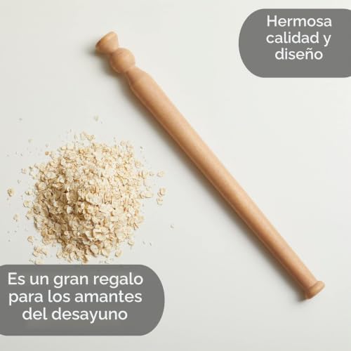 Spurtle de madera de haya natural Muldale de 29,5 cm para preparar gachas de avena tradicionales 8