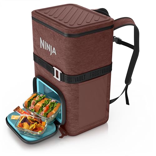 Image of Ninja FrostVault Go Can Soft Cooler, 24 /36 Can, Leak Proof, Built-In Cup Holder, 2 Ice Packs & Dry Storage Drawer, Polyester Insulation, Hiking, Camping, Picnic