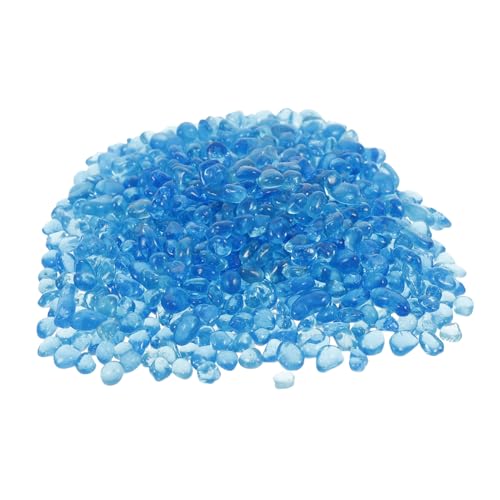 FRCOLOR 1 Paquet de Sable de Sol pour Aquarium - Gravier Bleu - Accessoire d'aquarium - Gravier Bleu - Pierres précieuses Bleues - Vase en Verre - Perle de...