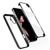 【両面！全面保護！】McDuLL iPhone 16 Plus 用 ケース 6.7 インチ 360度保護 9H強化ガラス+PC素材+TPUバンパー 耐衝撃性 擦り傷防止 薄型 Qi充電対応 軽量 落下防止 指紋防止 アイフォン16 プラス 用 カバー (ブラック)