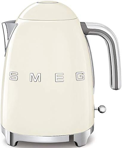 Smeg KLF03SSUK 50s Style Jug Kettle, Soft Opening, 360 Swivel Base, Anti-Slip Feet, 300W, 1.7L, Stainless Steel