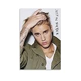 KHCEEC Justin Bieber, poster artistico da parete in metallo, stile classico, vintage, stampa su tela, decorazione estetica per la casa, 30 x 45 cm, senza cornice