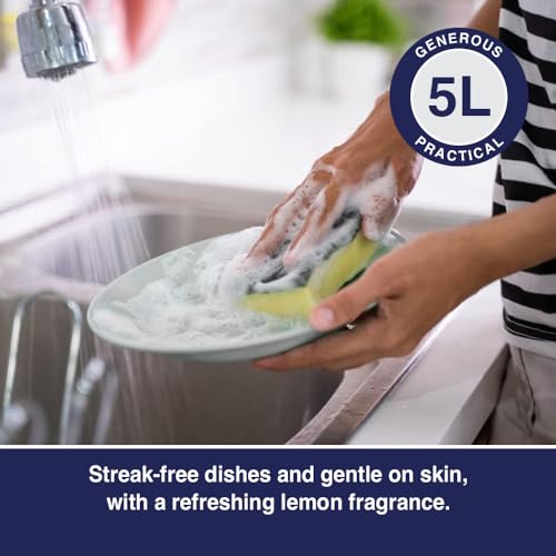 Clearly Washing Up Liquid, 5L, Concentrated Dishwashing Liquid, Lemon Fragrance Dish Washing Liquid, Stain-Removing Washing Soap For Dishes, Showers, Glass, Surfaces And More - 3