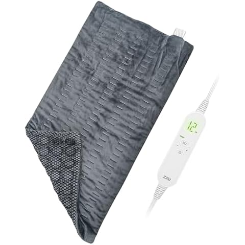 ZXU Jade Stone Heating pad, Nature Jade Electric Heating Pad for Back Pain and Cramps Relief,XL King Size Hot Heated Pad with 12 Heat Level,1-24h Auto-Off,Stay on Function, Hot Heated Pad Cover