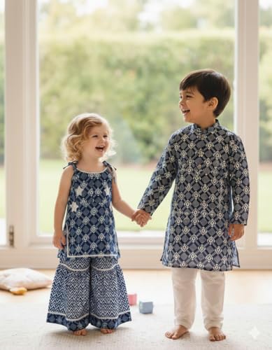 Image of Chandrakala Kids Kurta Bottom Set for Boys (KK118-P)