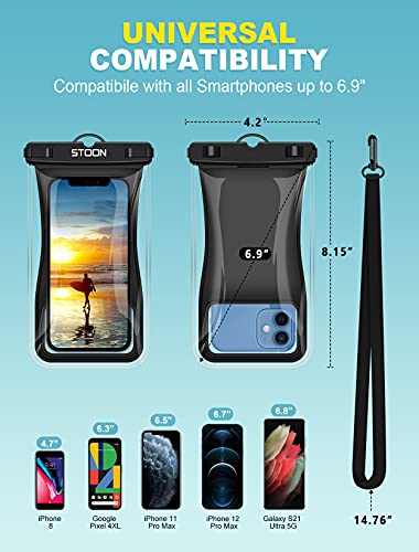 image for STOON Waterproof Phone Pouch, 2-Pack IPX8 Floating Waterproof Phone Ca