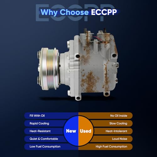 Image of ECCPP AC Compressor 1992-1993 for Honda Civic 1.5L 1.6L | Fast Cooling Air Conditioning Compressor