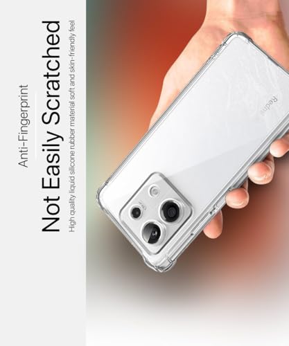 Image of WOW IMAGINE Clear Back Cover Case for Xiaomi Mi Redmi Note 13 5G | Shockproof Soft TPU Case | Cushioned Edges for Ultimate Protection Back Cover Case - Transparent