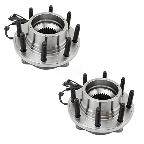 Image of TRQ Front Driver and Passenger Side Wheel Bearing and Hub Assembly Set with ABS Sensor 2 Piece for 17-19 Ford F-250 Super Duty 4WD 20-22 F-250 Super Duty 4WD SRW 17-22 F-350 SRW