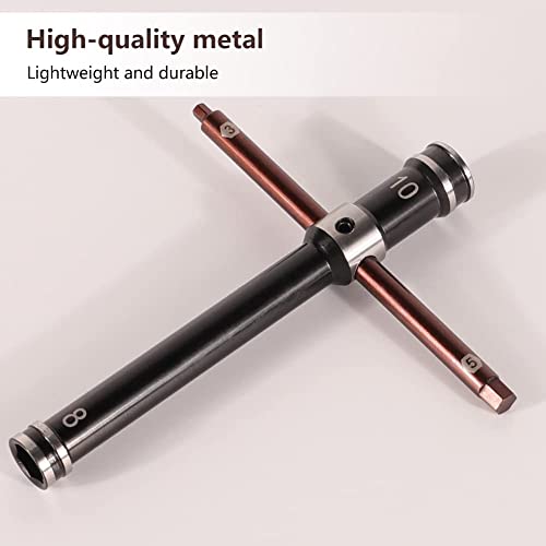 Weishuji 4 In 1 Multifunction Wrench 8Mm 10Mm 5Mm 3Mm Cross Wrench Socket Allen Keys Spanner,Aluminium Cross Wrenches Sleeve,Hex Driver Hexagon Spanner For Rc Car/Rc Boat/Rc Airplane Model Repair Tool #TOP2