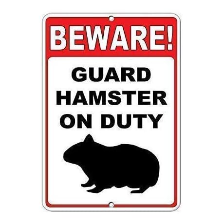 Beware of Hamster Metal Tin Sign
