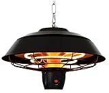 Star Patio Electric Patio Heater, Outdoor Heater with Remote Control & Touch Switch, 600W/900W/1500W Infrared Ceiling Heater with Hammer Tone Bronze Finish, IP44 Waterproof, STP1566-C-NN2024