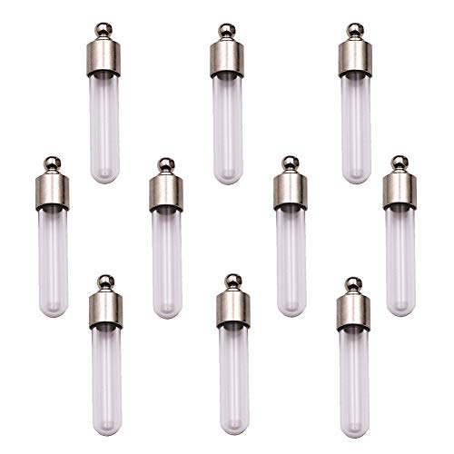 [ZenRa] 1パック10個 かわいい小さなガラス瓶 ガラスバイアルペンダント ウィッシングボトル (Round bottom tube)の商品画像（Amazon）