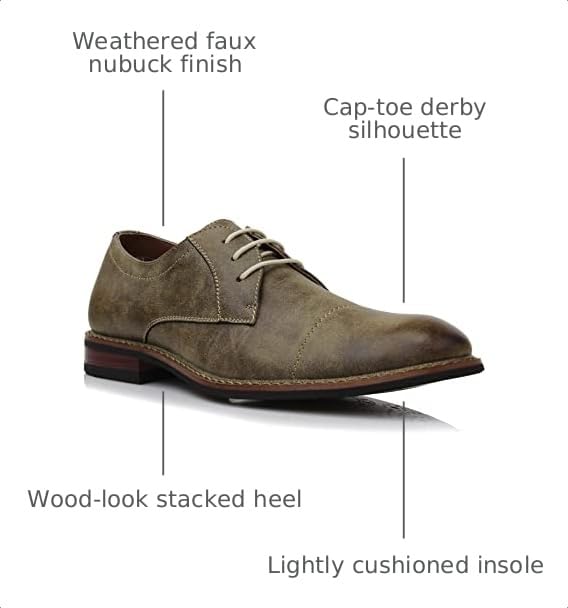 Image of Ferro Aldo Men's Modern Cap-Toe Derby Collection | Statement Dress Shoes in Floral, Woven, & Classic Styles