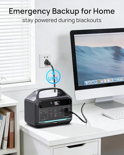 Image of Portable Power Station 500W (Surge 1000W), 299Wh LiFePO4 Power Bank with AC Outlet, 1.2hrs Fast Charging, Solar Generator with 8 Output Ports for Camping, RV Travel, CPAP, Emergency