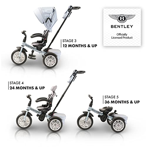 Image of Bentley 6-in-1 Baby Stroller & Toddler Tricycle - Officially Licensed Luxury Kids Bike, Convertible Travel Strollers & Kid Trike with Air Wheels, Canopy & Safety Features (6m-5y+ | Jetstream Blue)