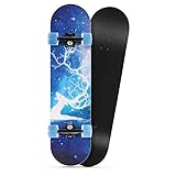 YHMX Monopatín 31 Pulgadas Patinetas Completas Estándar con Ruedas LED Coloridas 7 Capas Maple Mover Deck for Kids Boys Girls Adultos Principiantes,B