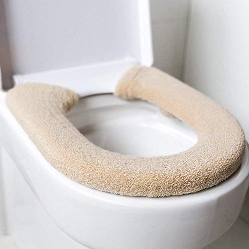 Baffect Housse de siège de Toilette épaisse et antibactérienne de Luxe - Chaude - Universel - Beige