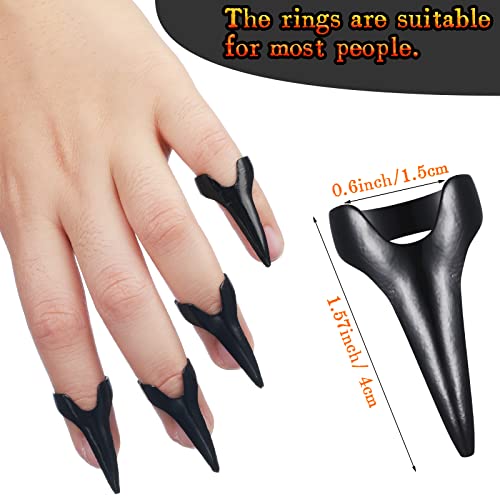 Hicarer Finger Claws Rings Full Finger Set Retro Metal Nail Punk Rock Fingernail Armor Gothic Talon Fingertip Claw for Cosplay Nail Art Holiday Party3