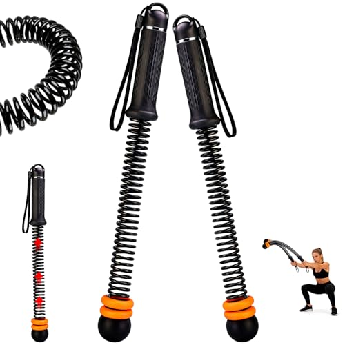 1 pair Weighted Ropeless Battle Ropes，Heavy Duty Portable Cordless Battle Ropes for Home Gym, HIIT and Low-Impact Aerobic Training for Men & Women (Black)