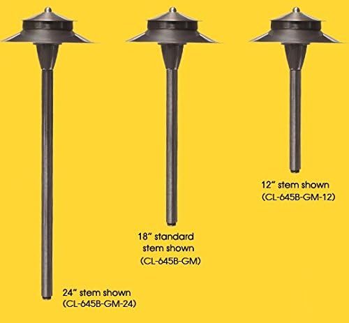 Corona LED 12V Area Light 7w Brass Umbrella 24” Stem, Gun Metal CL-645B-GM-24